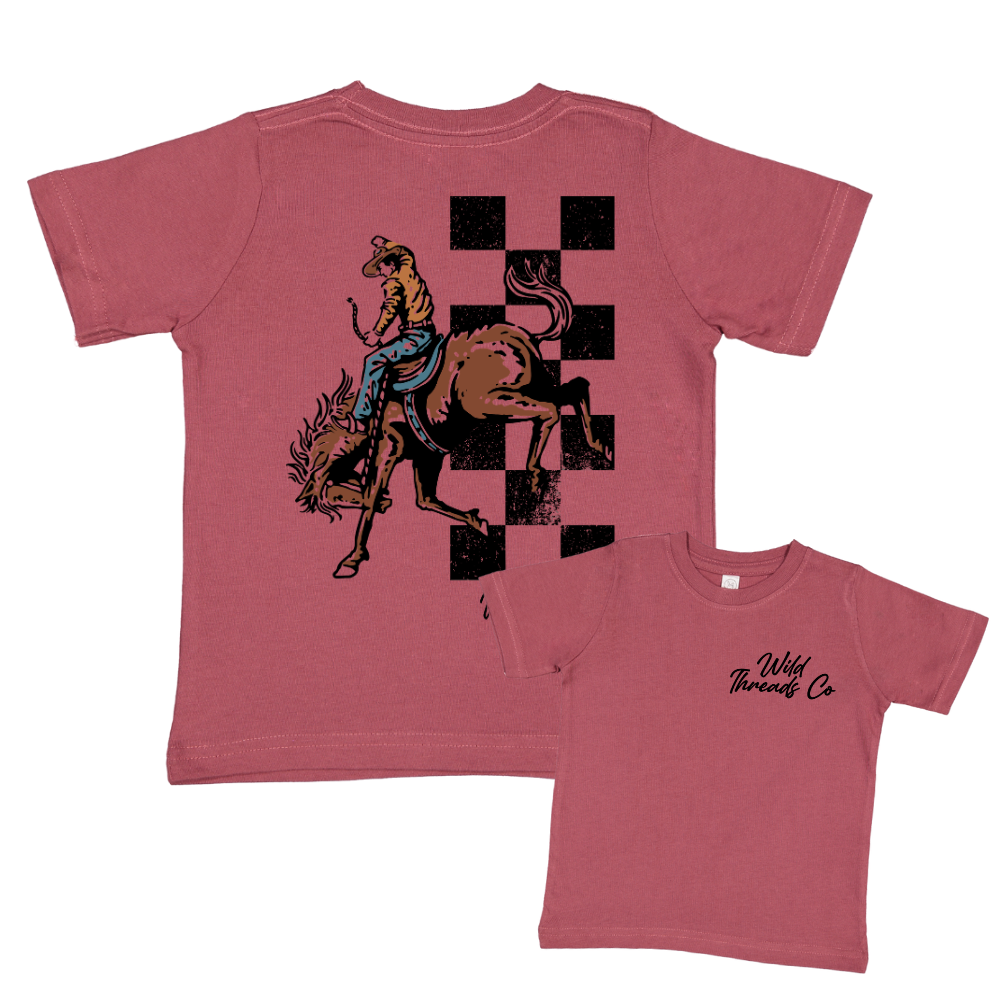 Checkered Rodeo Cowboy Tee