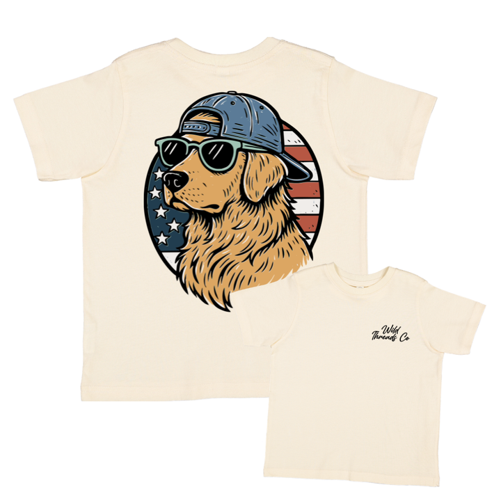 Patriotic Golden Retriever Tee