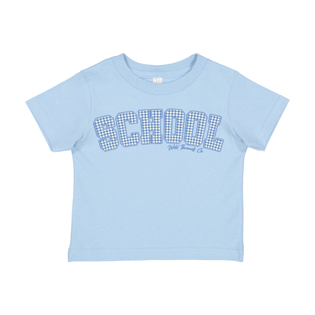School Blue Gingham Tee