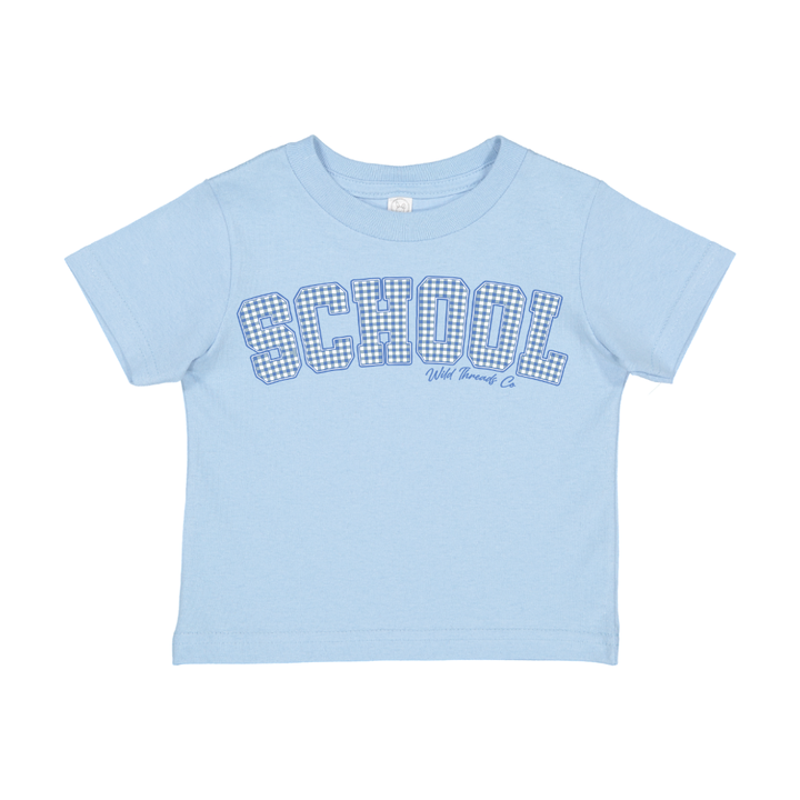 School Blue Gingham Tee