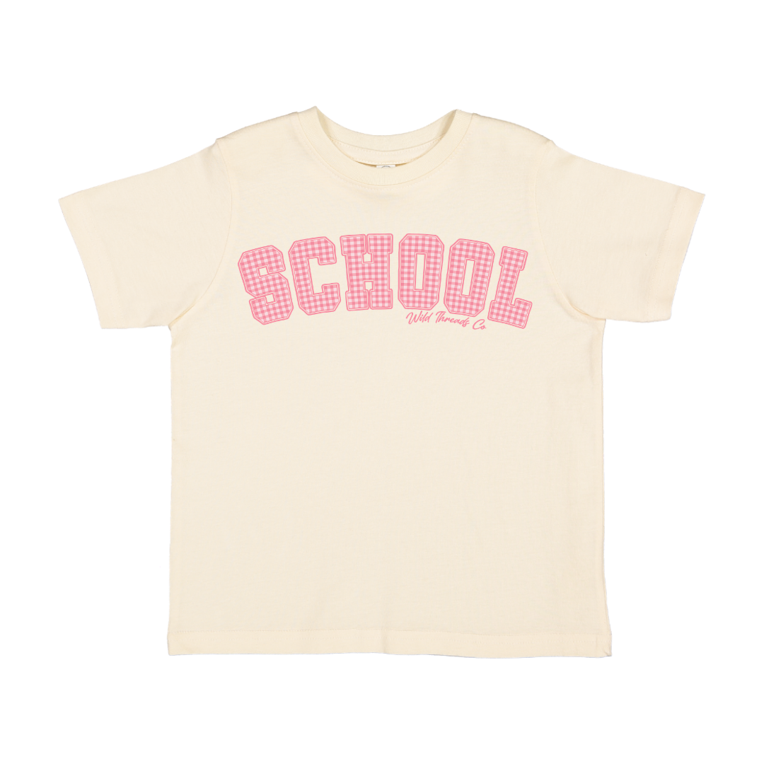 School Pink Gingham Tee