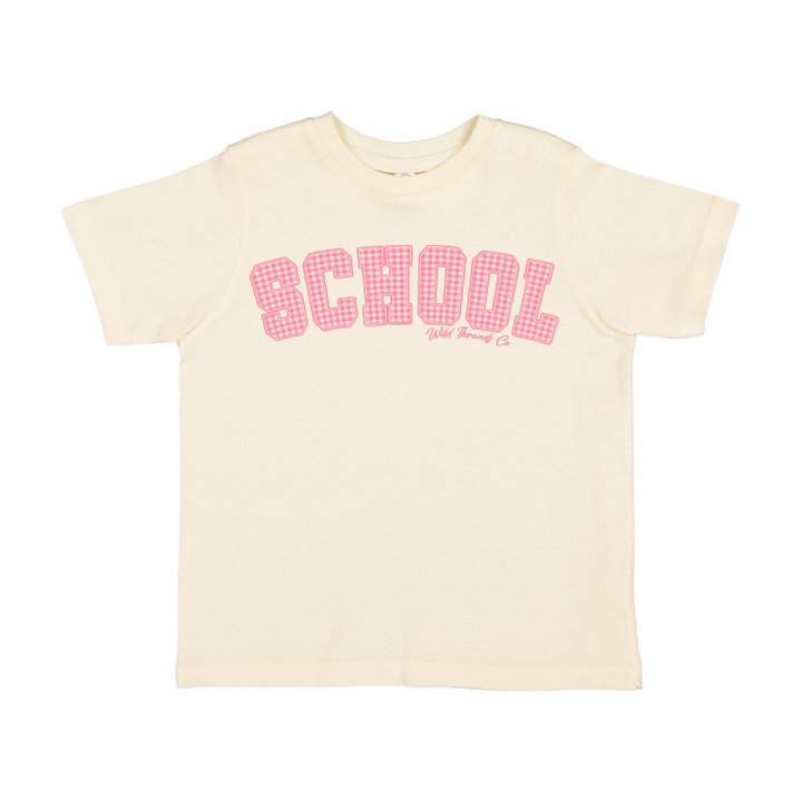 School Pink Gingham Tee