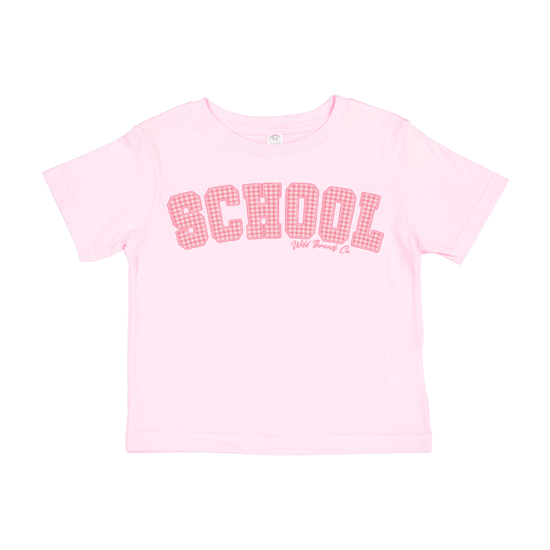 School Pink Gingham Tee