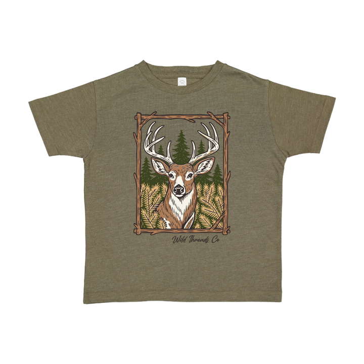 Whitetail Deer Wooden Tee - Front Design