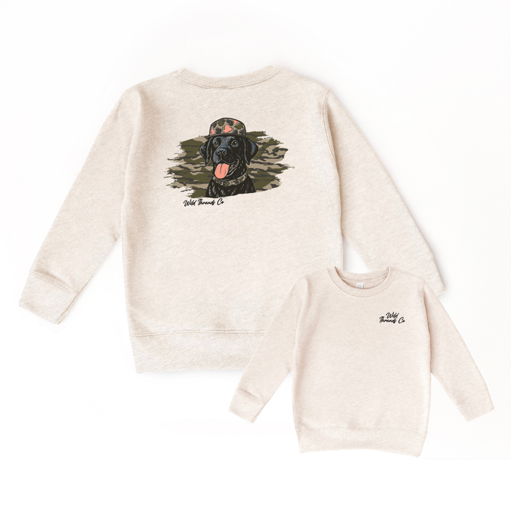 Black Lab Camo Hat Sweatshirt
