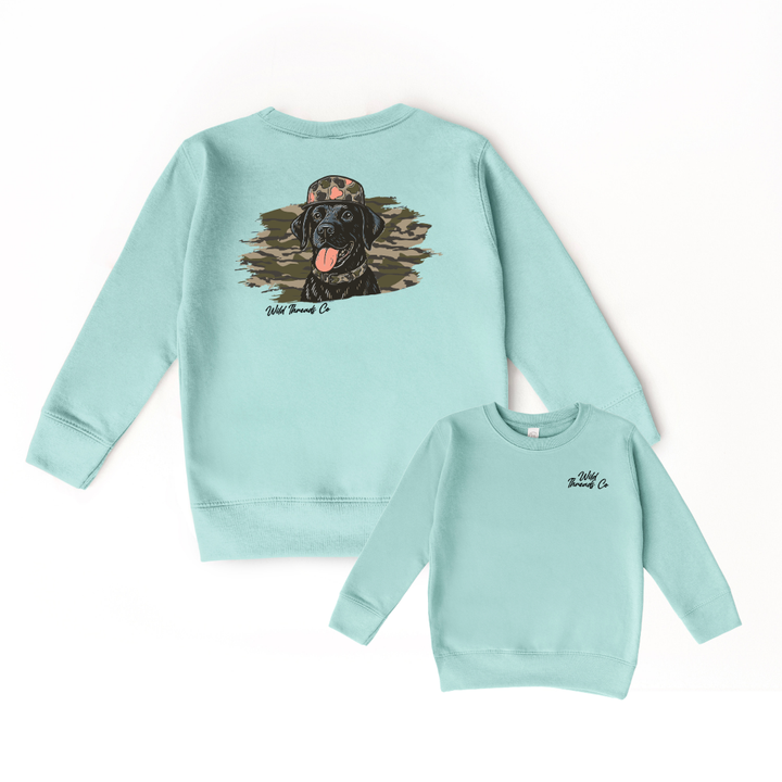 Black Lab Camo Hat Sweatshirt